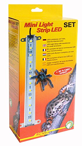 Lucky Reptile Mini Light Strip LED für Terrarien - leistungsstarke LED für kleines Terrarium - LED Leiste mit Trafo 2 Watt - stromsparende LED Terrarium Beleuchtung 1 x 22,5 cm von Lucky Reptile