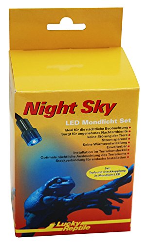 Lucky Reptile Night Sky - Moonlight LED Set - 3 x Mondlicht LED mit Trafo - Terrarium Lampe - Energiesparende Nachtlampe - LED Nachtbeleuchtung für Reptilien & Amphibien - erweiterbar auf 6 LED von Lucky Reptile