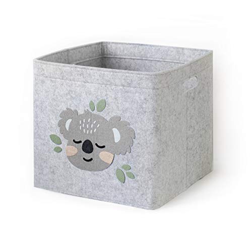 Lucky Sign - Aufbewahrungsbox Kinder faltbar Spielzeugkiste aus Filz Aufbewahrungskorb Wickeltisch für Kinderzimmer, 33x33x30cm - Baby Koala von Lucky Sign