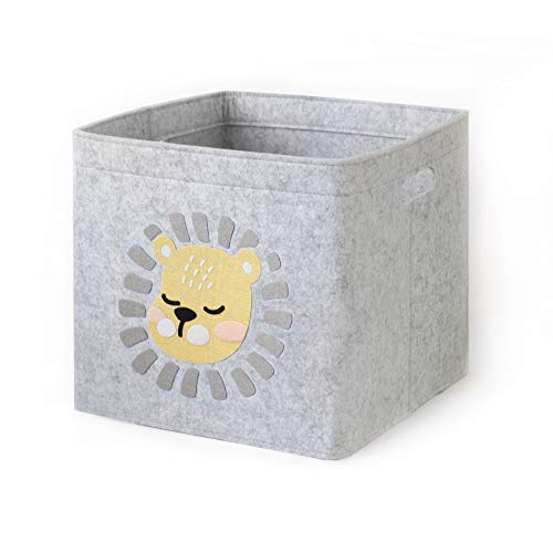 Lucky Sign - Aufbewahrungsbox Kinder faltbar Spielzeugkiste aus Filz Aufbewahrungskorb Wickeltisch für Kinderzimmer, 33x33x30cm - Junge Löwen Lucky Sign - Aufbewahrungsbox Kinder faltbar Spielzeugkiste aus Filz Aufbewahrungskorb Wickeltisch für Kinderzimmer, 33x33x30cm - Junge Löwen von Lucky Sign