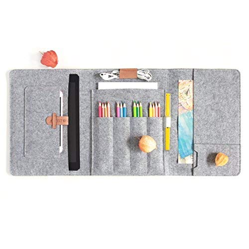 Lucky Sign Federmäppchen Multifunktional Tablet Tasche Filz Stifteetui für iPad Air/iPad mini/Kindle/Galaxy Tab A7/S6 Stifteetui für B5 Notizbuch - B5 von Lucky Sign