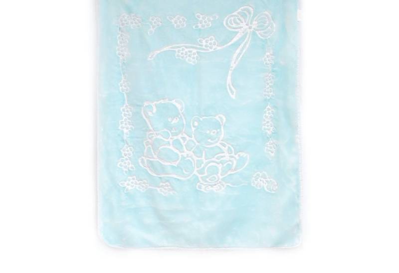 Babydecke Kuscheldecke 105 x 80 cm große und aus 100% Polyester Hellblau, LuckyBaby von LuckyBaby