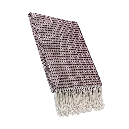 LuckyBlankets XXL Kuscheldecke Berlin 140 x 200 cm - Wohndecke Baumwolle - Tagesdecke – Baumwolldecke (Pflaume) von LuckyBlankets