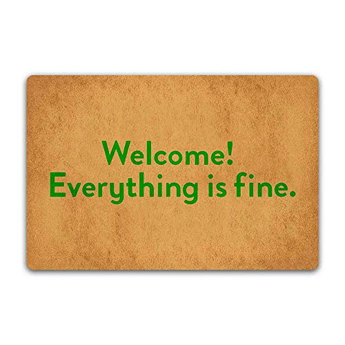 LuckyChu Funny Welcome Everything is Fine Bodenmatte, Teppich, rutschfest, für Innen- und Außenbereich, Badezimmer, Küche, Zuhause, Gummi, 60 x 40 cm von LuckyChu