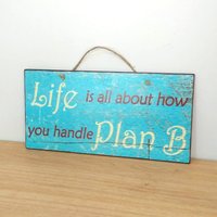 Inspirierendes Zitat Wandschild Life Is All About Plan B - Vintage Style Inspirierendes Zitat Wandschild Life Is All About Plan B - Vintage Style von LuckyElephantGR
