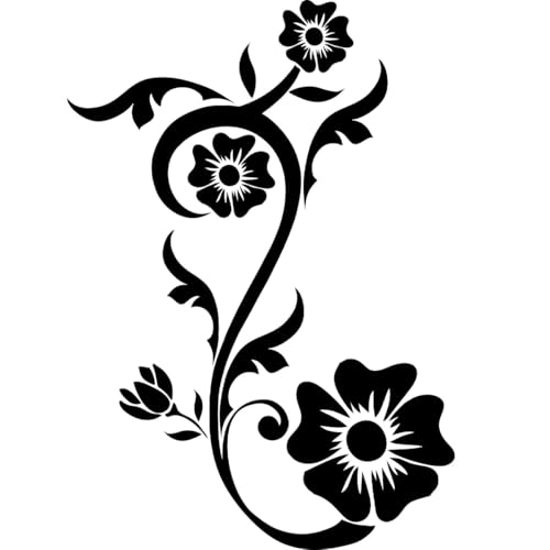2 Stück LuckyGGT Schwarze Blumenranken-Aufkleber Wohnzimmer Sofa Hintergrund Wanddekoration Aufkleber Eingangstür Wand Aufkleber 40 * 60cm von LuckyGGT