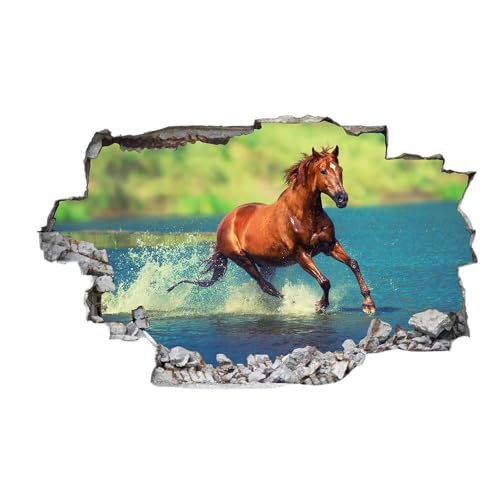 3D Pferde-Wandaufkleber LuckyGGT, selbstklebende Tapete für Wohnzimmer, Schlafzimmer, Wanddekoration, Hintergrundaufkleber, Poster 40 * 60cm 3D Pferde-Wandaufkleber LuckyGGT, selbstklebende Tapete für Wohnzimmer, Schlafzimmer, Wanddekoration, Hintergrundaufkleber, Poster 40 * 60cm von LuckyGGT
