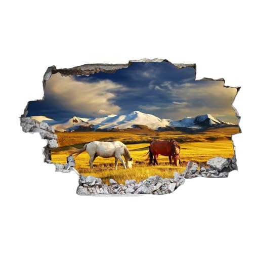 3D Pferde-Wandaufkleber LuckyGGT, selbstklebende Tapete für Wohnzimmer, Schlafzimmer, Wanddekoration, Hintergrundaufkleber, Poster 40 * 60cm 3D Pferde-Wandaufkleber LuckyGGT, selbstklebende Tapete für Wohnzimmer, Schlafzimmer, Wanddekoration, Hintergrundaufkleber, Poster 40 * 60cm von LuckyGGT