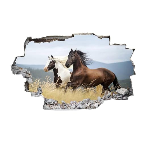 3D Pferde-Wandaufkleber LuckyGGT, selbstklebende Tapete für Wohnzimmer, Schlafzimmer, Wanddekoration, Hintergrundaufkleber, Poster 40 * 60cm von LuckyGGT