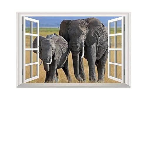 LuckyGGT 3D Imitation dreidimensionales Fenster Grasland Elefant Wohnzimmer Schlafzimmer Hintergrund Wandaufkleber selbstklebende Dekorationen 60 * 90cm LuckyGGT 3D Imitation dreidimensionales Fenster Grasland Elefant Wohnzimmer Schlafzimmer Hintergrund Wandaufkleber selbstklebende Dekorationen 60 * 90cm von LuckyGGT