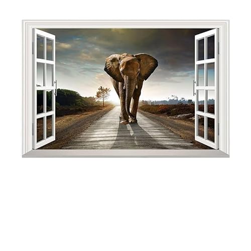 LuckyGGT 3D Imitation dreidimensionales Fenster Grasland Elefant Wohnzimmer Schlafzimmer Hintergrund Wandaufkleber selbstklebende Dekorationen 60 * 90cm LuckyGGT 3D Imitation dreidimensionales Fenster Grasland Elefant Wohnzimmer Schlafzimmer Hintergrund Wandaufkleber selbstklebende Dekorationen 60 * 90cm von LuckyGGT