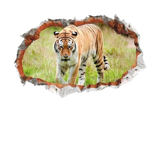 LuckyGGT Kreativer 3D-Wandaufkleber Gras Tiger Wohnzimmer Schlafzimmer Selbstklebende Dekorative Malerei 50 * 70cm von LuckyGGT