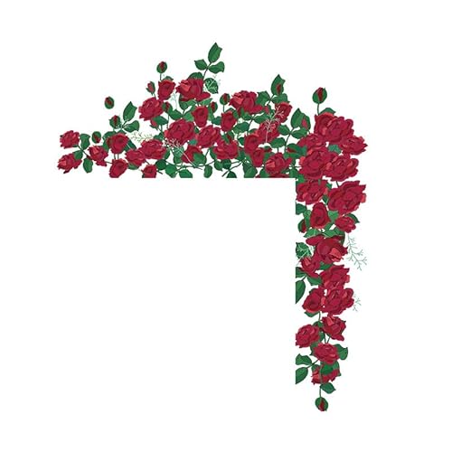 LuckyGGT Romantischer Roter Rosen Wandaufkleber Schlafzimmer Wohnzimmer Eingang Haus Tür Dekorationsaufkleber 40 * 90cm von LuckyGGT