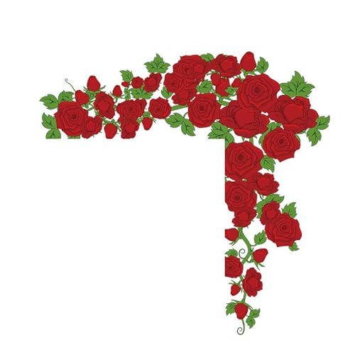 LuckyGGT Schöne Rote Rosen Wandaufkleber für Schlafzimmer, Wohnzimmer, Eingang, Türdekoration, 40 * 90cm LuckyGGT Schöne Rote Rosen Wandaufkleber für Schlafzimmer, Wohnzimmer, Eingang, Türdekoration, 40 * 90cm von LuckyGGT