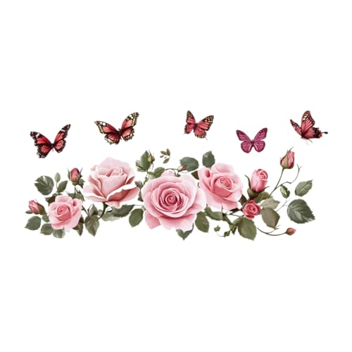 LuckyGGT Schöne rosa Blumen Schmetterling Schlafzimmer Wohnzimmer Eingang Wohnkultur Wandsticker Selbstklebender Aufkleber 30 * 90cm LuckyGGT Schöne rosa Blumen Schmetterling Schlafzimmer Wohnzimmer Eingang Wohnkultur Wandsticker Selbstklebender Aufkleber 30 * 90cm von LuckyGGT