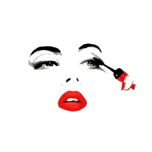 LuckyGGT Schwarze klassische einfache lange Haare Schönheit rote Lippen Wandsticker Wohnzimmer Schlafzimmer Dekoration selbstklebende Malerei 30 * 60cm LuckyGGT Schwarze klassische einfache lange Haare Schönheit rote Lippen Wandsticker Wohnzimmer Schlafzimmer Dekoration selbstklebende Malerei 30 * 60cm von LuckyGGT