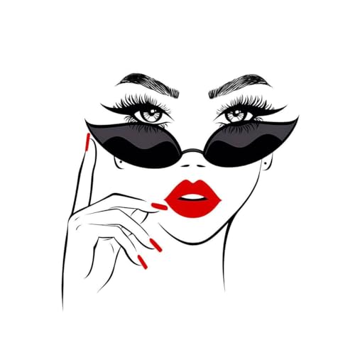 LuckyGGT Schwarze klassische einfache lange Haare Schönheit rote Lippen Wandsticker Wohnzimmer Schlafzimmer Dekoration selbstklebende Malerei 30 * 60cm LuckyGGT Schwarze klassische einfache lange Haare Schönheit rote Lippen Wandsticker Wohnzimmer Schlafzimmer Dekoration selbstklebende Malerei 30 * 60cm von LuckyGGT