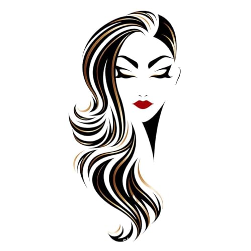 LuckyGGT Schwarze klassische einfache lange Haare Schönheit rote Lippen Wandsticker Wohnzimmer Schlafzimmer Dekoration selbstklebende Malerei 30 * 60cm LuckyGGT Schwarze klassische einfache lange Haare Schönheit rote Lippen Wandsticker Wohnzimmer Schlafzimmer Dekoration selbstklebende Malerei 30 * 60cm von LuckyGGT
