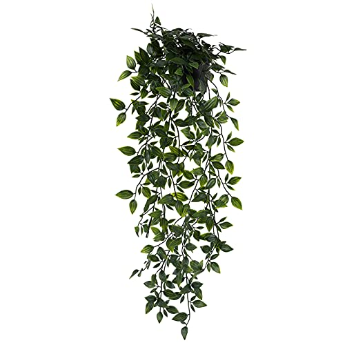 LuckyGreenery Künstliche Efeu, realistische Kunstpflanze mit Kunststofftopf für Zuhause, Büro, Garten, Dekoration (66 cm lang) von LuckyGreenery