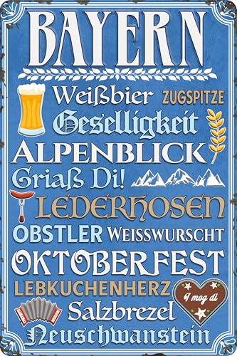 30 x 20 cm Blechschild, lustiger Spruch, Bayern Souvenir, typisch Bayrisch Schild (Schlagwörter) von LuckyLinde