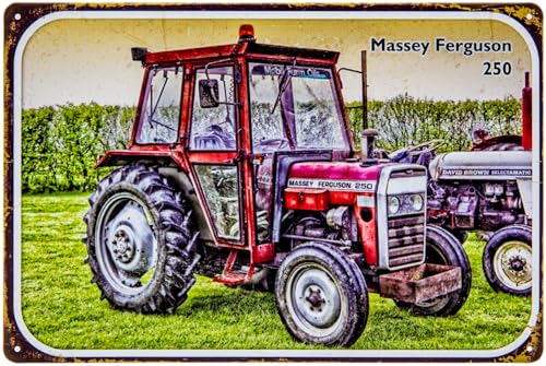 30 x 20 cm Blechschild passend für Massey Ferguson Fans - Retro Oldtimer Traktor Schild, Werkstatt, Garagen Deko von LuckyLinde
