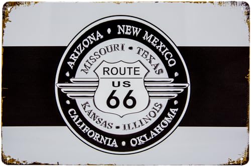 30 x 20 cm Blechschild passend für ROUTE 66 Fans - US Vintage Diner Styl Deko Schild von LuckyLinde