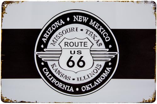 30 x 20 cm Blechschild passend für ROUTE 66 Fans - US Vintage Diner Styl Deko Schild 30 x 20 cm Blechschild passend für ROUTE 66 Fans - US Vintage Diner Styl Deko Schild von LuckyLinde