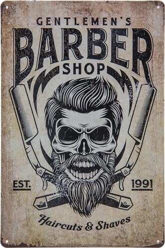 30 x 20 cm Retro Blechschild – Barber Shop Vintage – Deko Schild für Friseur, Barbier, Coiffeuer, Hairstylist und Zuhause von LuckyLinde