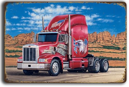 30 x 20 cm Retro Blechschild passend LKW - US Truck Supertruck Roadtrain Fans - Deko Werkstatt, Garagen Schild von LuckyLinde