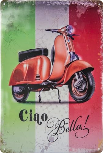 30 x 20 cm Retro Vintage Blechschild für Italien Roller Fans - „Ciao Bella – Italien Flagge“ 30 x 20 cm Retro Vintage Blechschild für Italien Roller Fans - „Ciao Bella – Italien Flagge“ von LuckyLinde