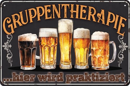 Großes 30 x 40 cm Blechschild, Wandschild, Türschild für Bier Fans, lustiger Spruch: Gruppentherapie, hier wird praktiziert! Großes 30 x 40 cm Blechschild, Wandschild, Türschild für Bier Fans, lustiger Spruch: Gruppentherapie, hier wird praktiziert! von LuckyLinde