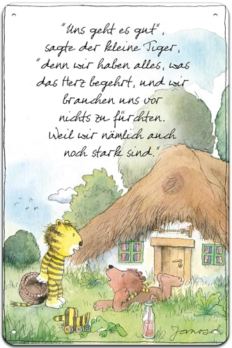 Großes 30 x 40 cm Blechschild, Wandschild, Türschild für das Kinderzimmer - lustiger Spruch Kinderbuch Motiv passend für Janosch Fans und Liebhaber Großes 30 x 40 cm Blechschild, Wandschild, Türschild für das Kinderzimmer - lustiger Spruch Kinderbuch Motiv passend für Janosch Fans und Liebhaber von LuckyLinde