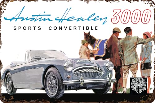 LUCKYLINDE Retro Blechschild passend für AUSTIN HEALEY Oldtimer Fans und Liebhaber, Werkstatt und Garagen Schild, 20 x 30 cm - 3000 V1 von LuckyLinde