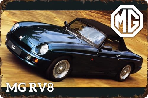 LUCKYLINDE Retro Blechschild passend für MG Oldtimer Fans und Liebhaber, Werkstatt und Garagen Schild, 20 x 30 cm - RV8 LUCKYLINDE Retro Blechschild passend für MG Oldtimer Fans und Liebhaber, Werkstatt und Garagen Schild, 20 x 30 cm - RV8 von LuckyLinde