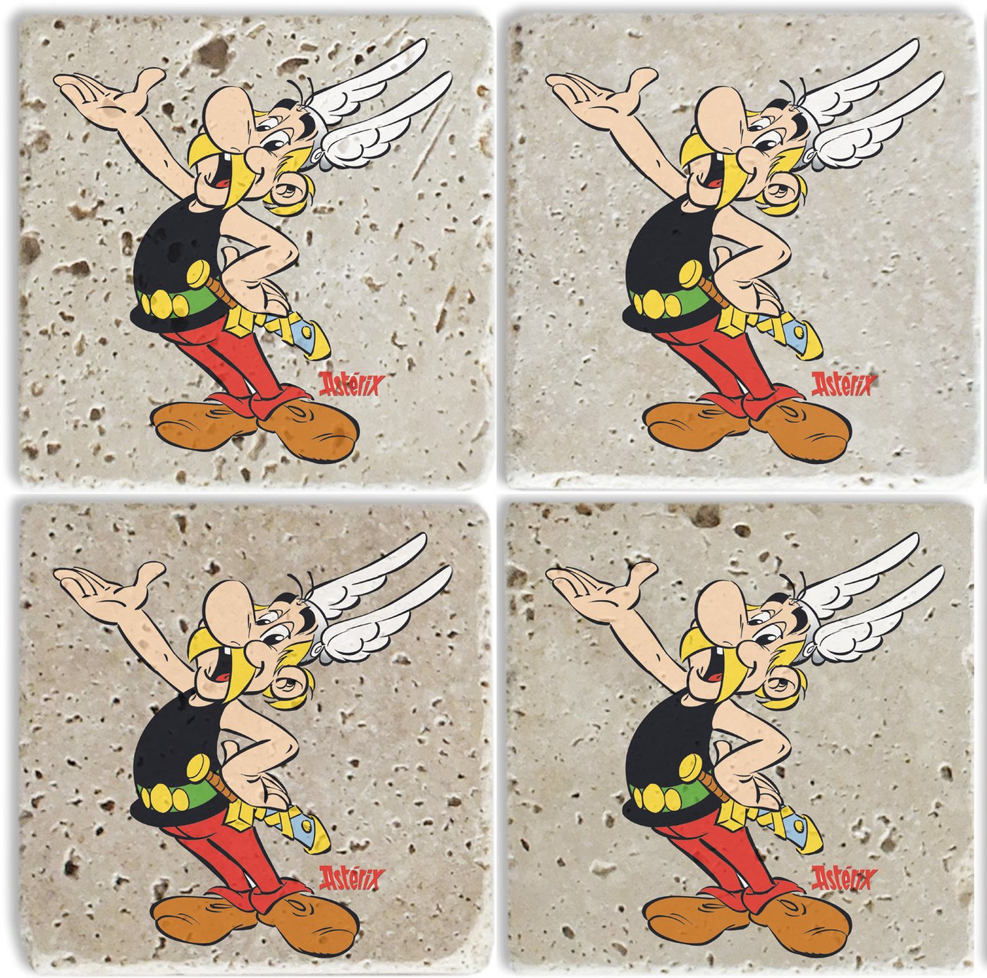 LuckyLinde Getränkeuntersetzer Asterix Motiv Fliesen Steine, Set, 4-tlg., Asterix Set Topfuntersetzer Naturstein Untersetzer 10x10x1cm LuckyLinde Getränkeuntersetzer Asterix Motiv Fliesen Steine, Set, 4-tlg., Asterix Set Topfuntersetzer Naturstein Untersetzer 10x10x1cm von LuckyLinde