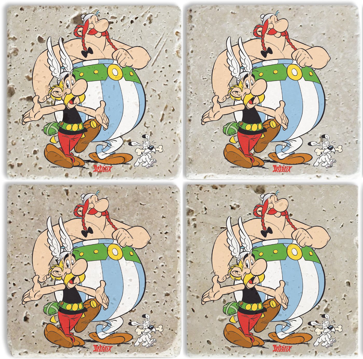 LuckyLinde Getränkeuntersetzer Asterix und Obelix mit Idefix Fliesen Steine, Set, 4-tlg., Asterix Set Topfuntersetzer Naturstein Untersetzer 10x10x1cm LuckyLinde Getränkeuntersetzer Asterix und Obelix mit Idefix Fliesen Steine, Set, 4-tlg., Asterix Set Topfuntersetzer Naturstein Untersetzer 10x10x1cm von LuckyLinde