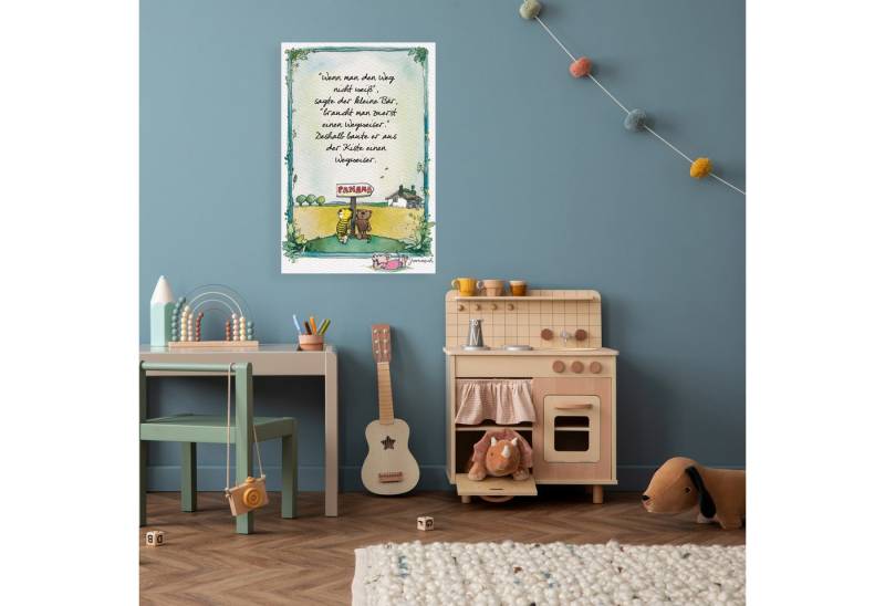 LuckyLinde Leinwandbild Der kleine Bär und der kleine Tiger vor ihrem Haus, (1 St), Exklusive JANOSCH Kindermotive von LuckyLinde