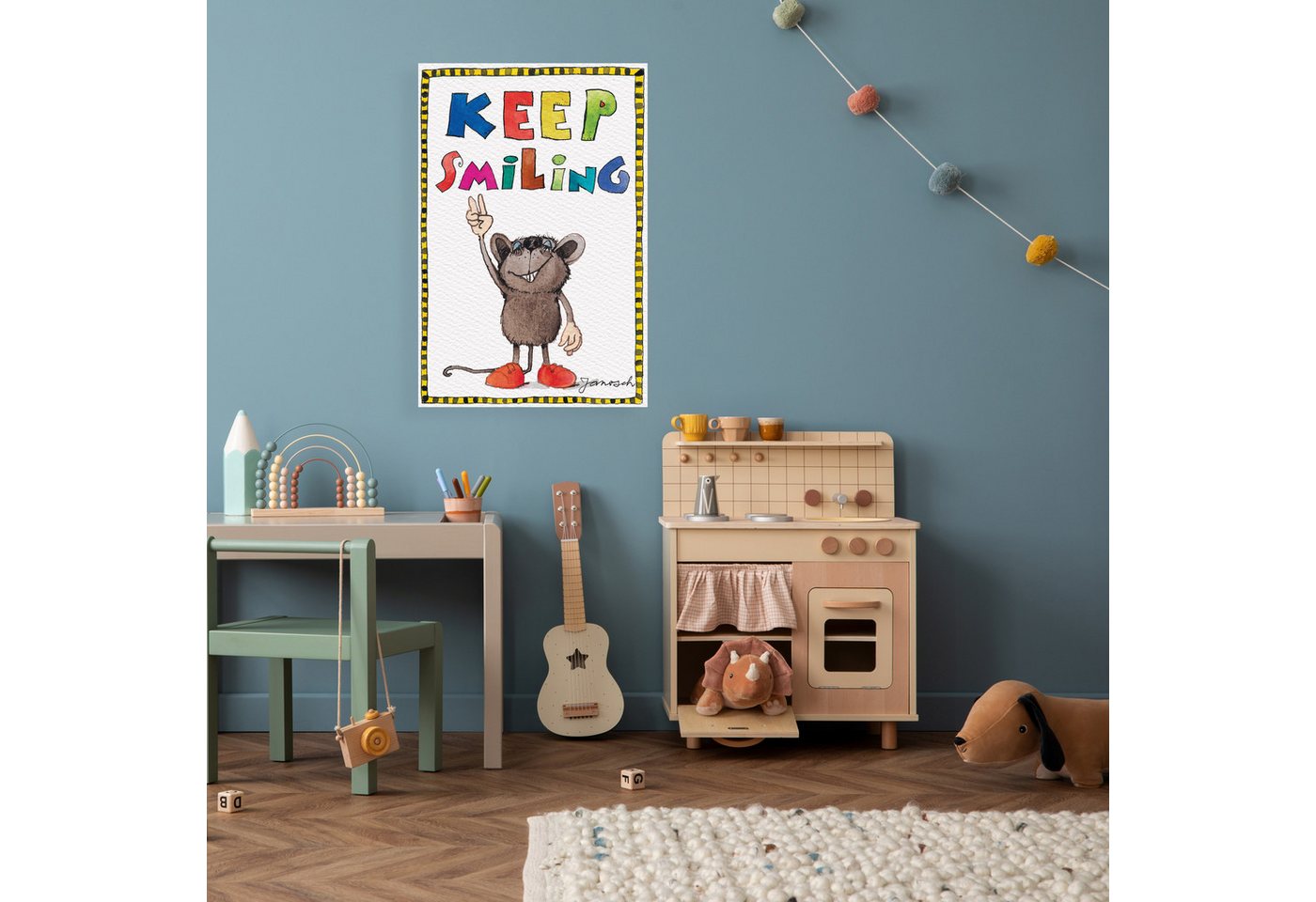 LuckyLinde Leinwandbild Die kleine Maus, Figuren, Filmfiguren, Motivationsbilder, Mäuse, Schriftzug, Sport, Sprüche, Tiere, little star (1 St), Exklusive JANOSCH Kindermotive von LuckyLinde