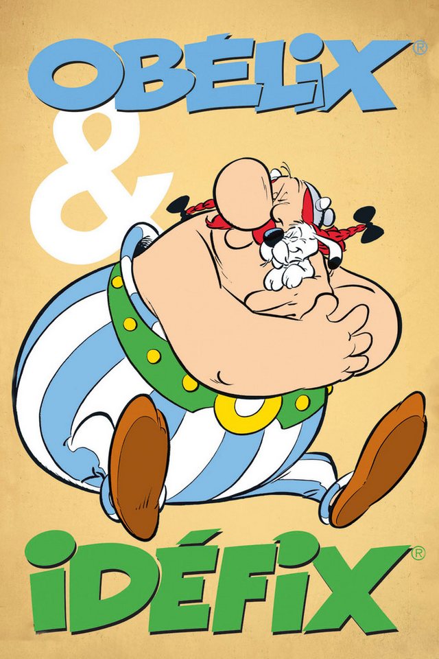 LuckyLinde Leinwandbild Obelix und Idefix II, Cartoon, Comic, Fantasy, Figuren, Film, Filmfiguren (1 St), Canvasbild Wanddeko Bild zum Film "Kampf der Häuptlinge" von LuckyLinde