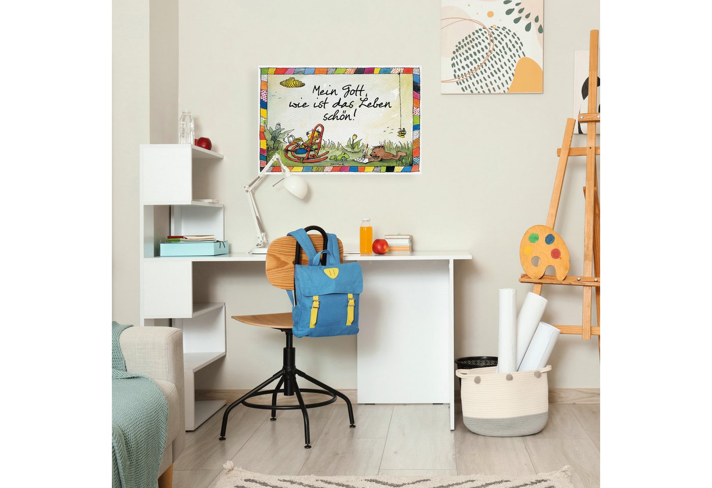 LuckyLinde Leinwandbild Wie ist das Leben schön - Janosch, (1 St), Exklusive JANOSCH Kindermotive von LuckyLinde