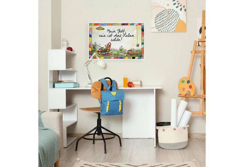 LuckyLinde Leinwandbild Wie ist das Leben schön - Janosch, (1 St), Exklusive JANOSCH Kindermotive von LuckyLinde