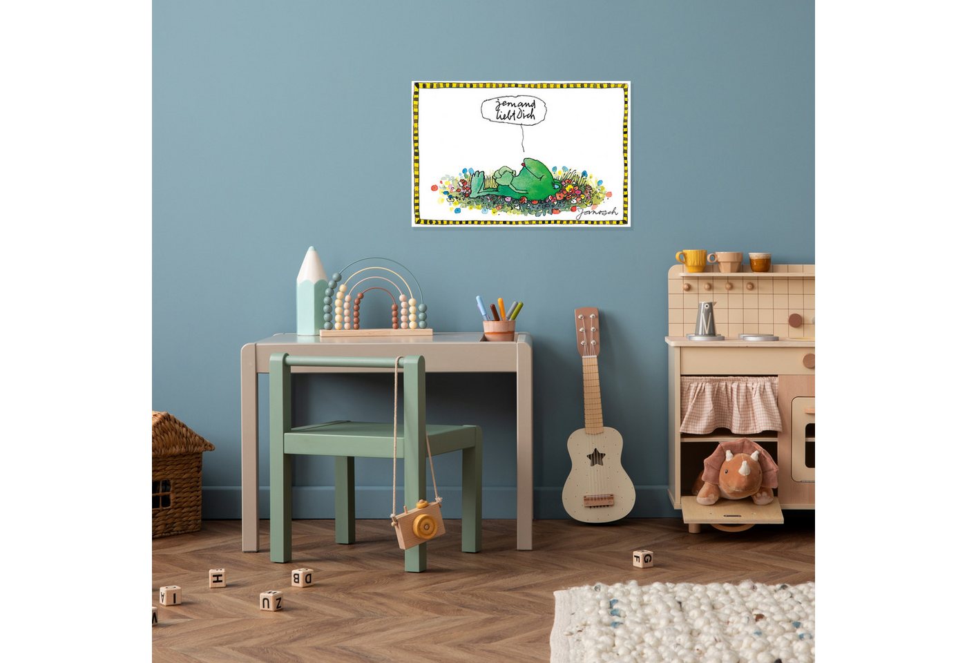 LuckyLinde Wanddekoobjekt Der Froch - Jemand liebt Dich (1 St), Exklusive JANOSCH Kindermotive, Stahlschild von LuckyLinde