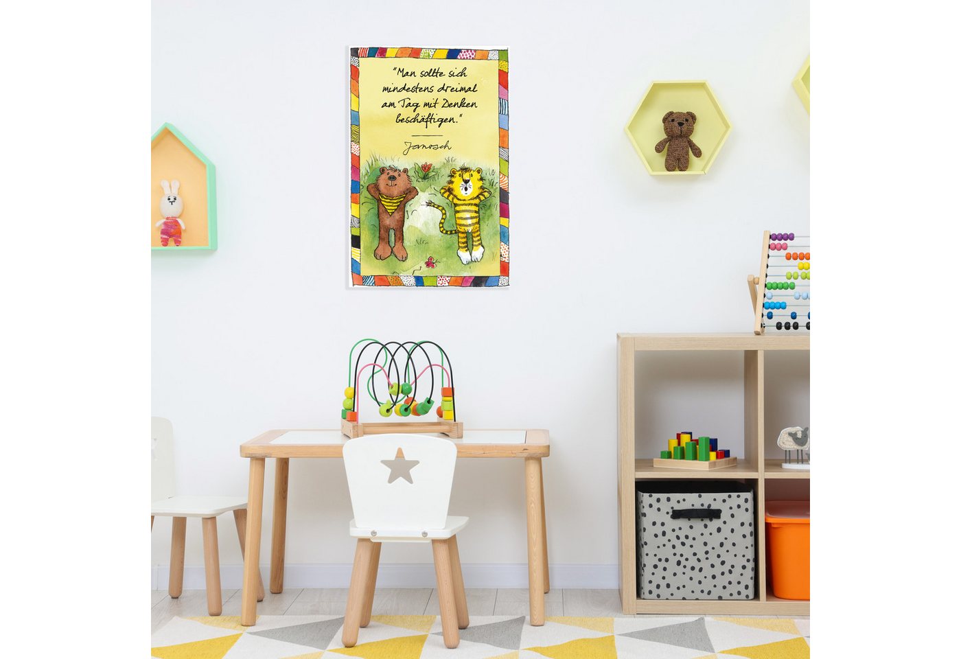 LuckyLinde Wanddekoobjekt Der kleine Bär und der kleine Tiger - JANOSCH Zitat (1 St), Exklusive JANOSCH Kindermotive, Stahlschild von LuckyLinde