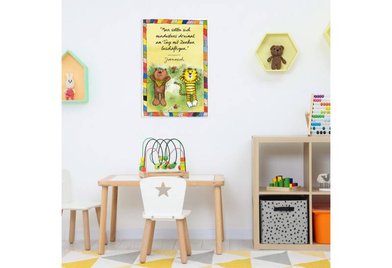 LuckyLinde Wanddekoobjekt Der kleine Bär und der kleine Tiger - JANOSCH Zitat (1 St), Exklusive JANOSCH Kindermotive, Stahlschild von LuckyLinde
