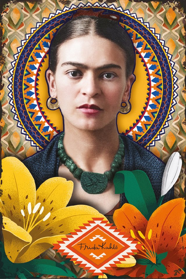 LuckyLinde Wanddekoobjekt Frida Kahlo - Blumen (1 St), Exklusive JANOSCH Kindermotive, Stahlschild von LuckyLinde