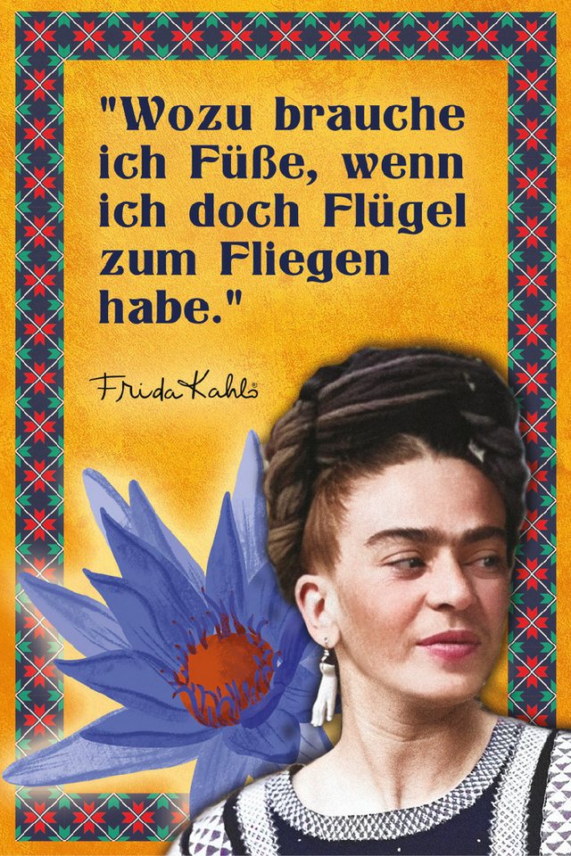 LuckyLinde Wanddekoobjekt Frida Kahlo - Flügel (1 St), Exklusive JANOSCH Kindermotive, Stahlschild von LuckyLinde