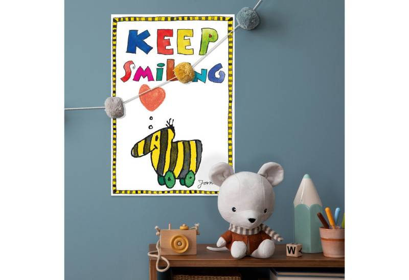 LuckyLinde Wanddekoobjekt Tigerente mit Herz (1 St), Exklusive JANOSCH Kindermotive, Stahlschild von LuckyLinde