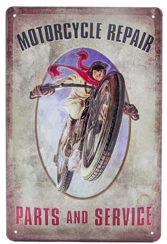 Motorrad Service Retro Garagen Werkstatt Blechschild - hochwertig geprägtes Retro Werbeschild, Blechschild, Türschild, Wandschild, Werkstatt Deko, 30 x 20 cm Motorrad Service Retro Garagen Werkstatt Blechschild - hochwertig geprägtes Retro Werbeschild, Blechschild, Türschild, Wandschild, Werkstatt Deko, 30 x 20 cm von LuckyLinde