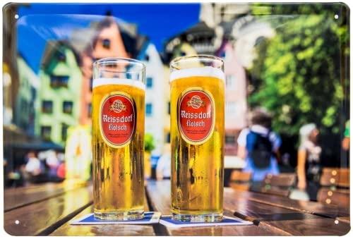 Retro Blechschild - Köln Kölsch Bier Bar Deko Schild - hochwertig geprägtes Stahlblech - 3D Effekt - 30 x 20 cm von LuckyLinde
