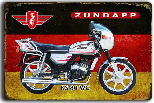 LUCKYLINDE - Blechschild passend für Zündapp Moped Fans - Retro Oldtimer Schild, Werkstatt, Garagen Deko (20 x 30 cm) von LuckyLinde
